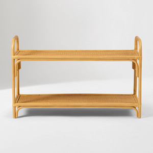 Table console en rotin pour enfants avec poignées, étagère de rangement en osier tressé à la main, mobilier de chambre d'enfant, organisateur de chambre de bébé, table de rangement pour jouets - Product Image 6