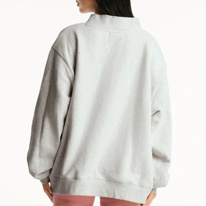 Custom Women's Soft Cotton Mock Neck Streetwear Embroidered <b>Jumper</b> Fleece Oversized <b>Pullover</b> Women Mockneck Sweatshirt - Product Image 5