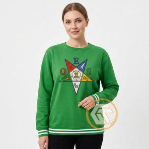 เสื้อสเวตเชิ้ตคอกลมผ้าฝ้ายฟลีซปักลายอีสเทิร์นสตาร์แบบสั่งทำพิเศษสำหรับผู้หญิง คุณภาพสูง 500 กรัม สวมใส่สบายสำหรับฤดูหนาว - Product Image 1