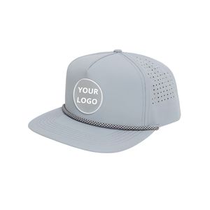 OEM Waterproof Performance Golf Hat with Breathable Laser Cut Holes Custom PVC Patch Logo Lightweight <b>Snapback</b> <b>Cap</b> Unisex - Product Image 1