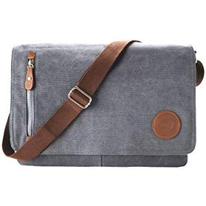 Sacs messagers en toile avec poches latérales et fermeture à boucle, motif uni, plusieurs tailles - Product Image 1