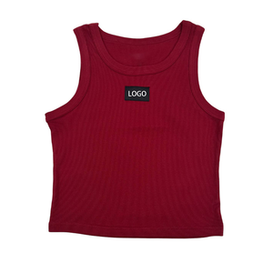 Camiseta sin mangas acanalada personalizada para mujer, de algodón elástico, informal, básica, de verano, con cuello redondo y ajuste ceñido. - Product Image 6