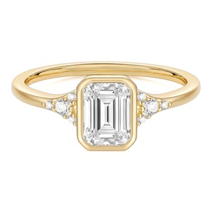 Anillo de Diamantes con Corte Esmeralda para Mujer, Oro Amarillo de 18K, Anillo de Compromiso Clásico, Certificado IGI, Joyería Fina - Product Image 2