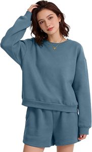 Oversized <b>Fleece</b> <b>Sweatshirt</b> & Shorts Sets High Streetwear Heavyweight Two Piece Short Length Two Piece Set Tracksuit - Product Image 4