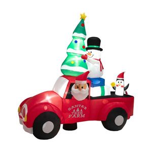 8ft Colorful Festive Design <b>Inflatable</b> Santa <b>Car</b> Decor LED Lights Christmas Outdoor Holiday Yard Yard Decorations - Product Image 2