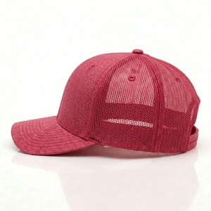 Premium Private Label Golf Fashion Canvas Trucker Hats 6-Panel Mesh <b>Snapback</b> <b>Caps</b> OEM ODM Custom Logo Low MOQ Raspberry Red - Product Image 6