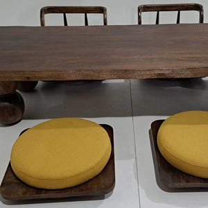 Modern Solid Wood Rectangular Dining <b>Table</b> 2 <b>Stool</b> 2 Chair <b>Set</b> Eco-Friendly Durable Easy Clean Commercial Use - Product Image 1