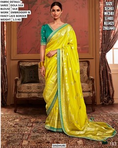 Sari Vivah Classic Green Dola de Seda, Absorbente de Humedad y Antiarrugas, para Bodas/Fiestas de Invierno, para Todas las Temporadas - Product Image 4