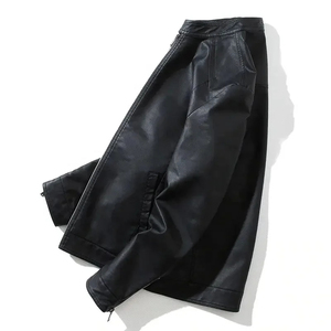 Veste d'hiver pour homme la plus vendue, en cuir véritable avec col montant et fermeture éclair, veste en cuir de marque pour garçons - Product Image 2