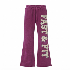 2026 Professional Made New Design <b>Women</b> Flared <b>Sweat</b> <b>Pants</b> Satin Hollow Out Winter ODM Quick Dry Street Wear - Product Image 1
