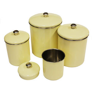 Attractive Design Decorative Gold Plated Metal <b>Kitchen</b> <b>Storage</b> Canister Set 4 Piece Hammered Finish Food <b>Storage</b> Jars With Lids - Product Image 6
