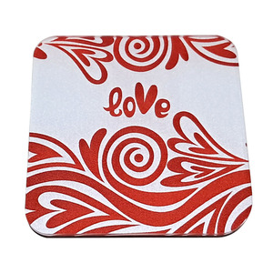Imán Acrílico Cuadrado Personalizado para Refrigerador, Rojo y Blanco, Decoración de Boda, Adhesivo Magnético, Regalo - Product Image 1