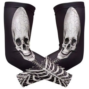 Manchons de bras élégants, respirants et légers, avec logo personnalisable, protection UV, préservation des tatouages, unisexe, noir, couleur chair - Product Image 4