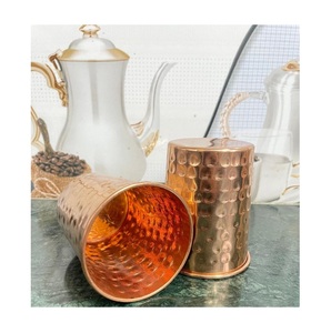 Modern <b>Copper</b> Drinking Glass Handmade Tumbler Traditional Wellness Vessel Stylish Dining Kitchen Premium Metal <b>Cup</b> - Product Image 2