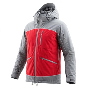 Men's <b>Red</b> Gray Hooded <b>Waterproof</b> Cotton-Filled Fleece <b>Jacket</b> Sporty Style Zipper Closure Autumn Outdoor - Product Image 4