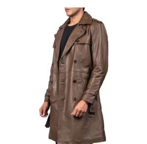 Abrigos de cuero marrón premium para el invierno, diseño elegante, comodidad superior y apariencia moderna para hombres, ropa para clima frío. - Product Image 3