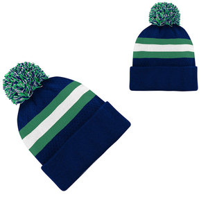 Lightweight Autumn <b>Winter</b> Acrylic Beanie <b>Cap</b> Unisex Striped Design With Pom-Pom 100% Acrylic Knitted Beanie <b>Cap</b> - Product Image 6