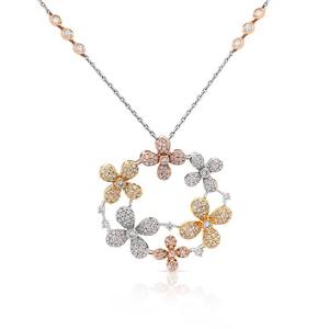 Collier pendentif en moissanite tricolore taille ronde, chaîne en argent sterling 925, bijou fin, cadeau charmant - Product Image 5