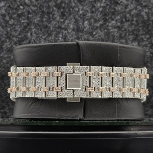 Reloj Mecánico Iced Out con Moissanita, Automático, de Acero Inoxidable, Correa de 20 mm, Esfera Redonda de 40 mm, Resistente al Agua para Hombre - Product Image 4