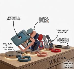 Porta Tarjetas de Identificación Wriza, Duradero, de Cuero PU, con Cordón, Estuche Metálico, Protector de Tarjetas de Crédito y de Trabajo, para Hombres y Mujeres de Negocios - Product Image 5