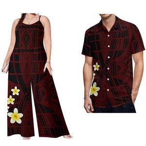 Custom on Demand Samoan Sets Clothes Plus Size Loose <b>Womens</b> Rompers Men <b>Tops</b> Shirt 2 Piece Set Polynesian Casual Sets of Couples - Product Image 3