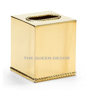Caja de pañuelos de lujo blanca de alta gama con diseño rectangular moderno y creativo, plateada, para uso decorativo en hoteles. - Product Image 4