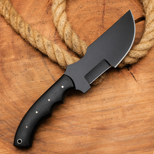 Couteau de chasse artisanal Tracker en acier au carbone avec lame thermolaquée et manche en micarta blanc - Product Image 5