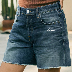 Shorts en jean d'inspiration vintage, style rétro, confort moderne, tenue décontractée pour les acheteurs en gros, prix d'usine abordable avec logo 2026 - Product Image 1