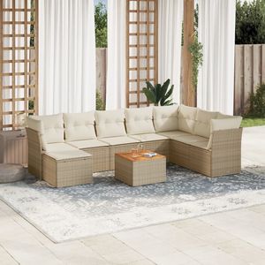 Juego de sofás de jardín beige crema Blanco marrón - Product Image 1