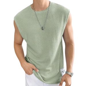 Camisetas sin mangas de algodón y poliéster con cuello redondo para hombre, ideales para gimnasio, correr y actividades al aire libre. - Product Image 1