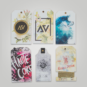 Custom Fashion Printed Embossed <b>Clothing</b> Hang <b>Tags</b> String for Four Seasons Style <b>Clothing</b> Hang <b>Tags</b> with String - Product Image 5