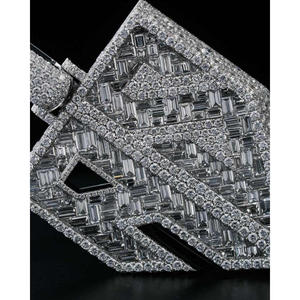 Pendentif Lettre RS Personnalisé Diamants de Laboratoire VVS Taille Brillant Plaqué Or 18K Argent Sterling 925 Certifié GIA Cadeau Hip Hop - Product Image 5