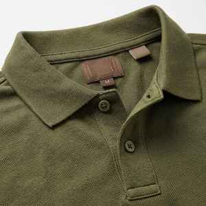 เสื้อโปโลแขนสั้นผู้ชาย ผ้าถัก สีพื้น ลำลอง ทรงปกติ สีฟ้าอมเขียว - Product Image 6