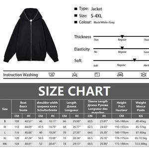 2025 Jacket Sweatshirts <b>Men</b> <b>Zip</b> <b>Up</b> <b>Hoodies</b> Jacket Retro Long Sleeve Oversized <b>Black</b> Hooded Sweatshirt Coats - Product Image 6