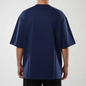 Camiseta Azul con Lavado Ácido de Nuevo Diseño para Hombre, Estilo Hip Hop, Oversize, Estilo Urbano, Algodón Premium Transpirable, Top Casual de Manga Corta para Verano - Product Image 4