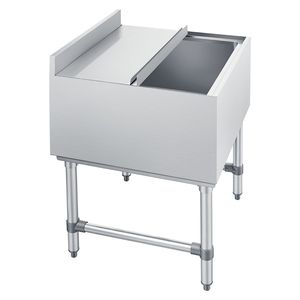Contenitore Refrigerante in Acciaio Inox 24x24x33 con Capacità Massima di 79,9 Qt e Coperchio Scorrevole per Cucine Commerciali - Product Image 1