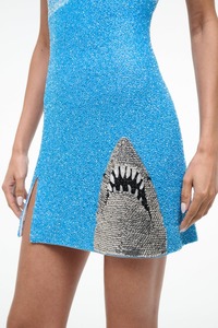 Robe mini personnalisée de haute qualité, faite à la main, avec des paillettes, des perles, des plumes, des broderies, sexy, sans manches, vintage, pour soirée en club - Product Image 3