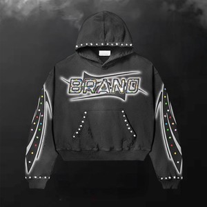 Sudaderas con capucha lisas al por mayor para hombre, sudadera con capucha pesada de 400 GSM, lista para marca privada - Product Image 2