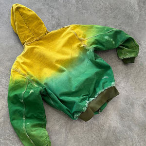 Customized Acid Washed Hoodie <b>Applique</b> Embroidery Vintage Techwear Puffer Quilted Cotton Padded Bomber Hoodie Men Winter - Product Image 2