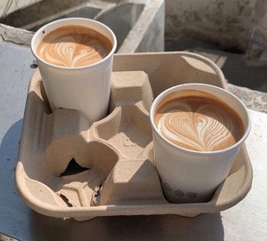 Bandeja Desechable y Sostenible para Transporte de Bebidas, Diseño para Cuatro Vasos, para Cafeterías, Tiendas de Café y Entrega de Alimentos - Product Image 5