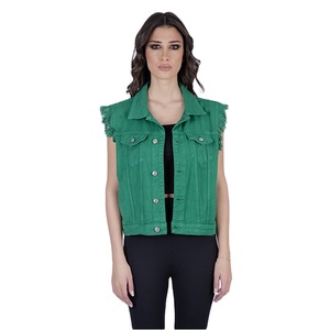 New Arrival 100% Cotton Quilted Knitted Stretchable Breathable Acid Wash Multi Pockets Distressed Sleeves Plain Women's - Product Image 4