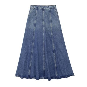Ladies Woman Maxi Length Denim Jeans Skirts - Product Image 4