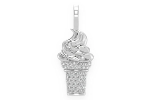 Pendentif cornet de crème glacée Iced Out, finition or blanc, Moissanite VVS, collier de luxe Hip Hop pour homme - Product Image 2