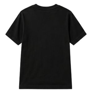 เสื้อยืดคอกลมแขนสั้นสีดำสำหรับวัยรุ่นพร้อมดีไซน์ตัวอักษรประสานกันสำหรับโรงเรียน เสื้อผ้าสตรีทแวร์สวมใส่สบายทุกวัน - Product Image 2