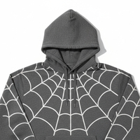 Sweat à capuche Y2K graphique d'hiver, impression numérique personnalisée, haute qualité, en gros, survêtement pour homme, pull en molleton motif toile d'araignée, 100% coton