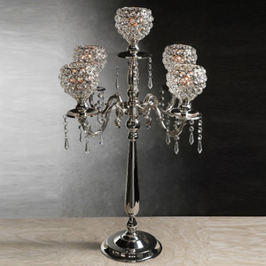 Elegant <b>Candle</b> Stand Exquisite Tealight Candelabra Decoration Crystal Votive 5 Arm Handmade Candelabra for Home Decoration - Product Image 1