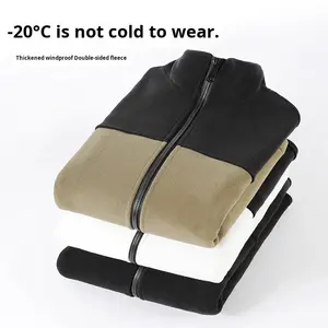 Veste personnalisée pour homme OEM, veste en polaire imperméable unisexe pour homme, pour la randonnée et le trekking en plein air avec un design coupe-vent chaud OEN - Product Image 5