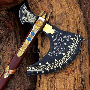 TheWizCrafts Handmade BIG <b>Viking</b> God Tomahawks Premium Quality DIY Decorative Forged Steel Blade Wooden Handle | 3-Year Warranty - Product Image 3