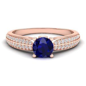 REYES Premium Quality 925 Sterling <b>Silver</b> GRA Certified Moissanite <b>Solitaire</b> <b>Ring</b> Round Cut Blue Sapphire Gemstone Fine Jewelry - Product Image 6