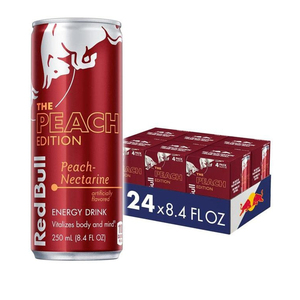 Bebida Energética Red Bull Peach Edition Auténtica, Sabor Melocotón Blanco y Nectarina, 24 Latas de 255 ml con 114 mg de Cafeína, Suministro al por Mayor - Product Image 4